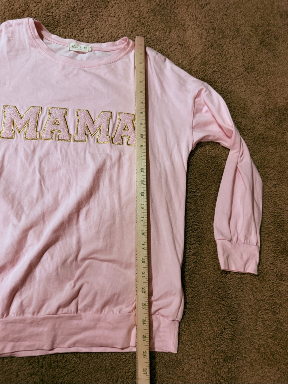 Marie Nicole “Mama” Collegiate Style Long Sleeve Top - Picture 4 of 5